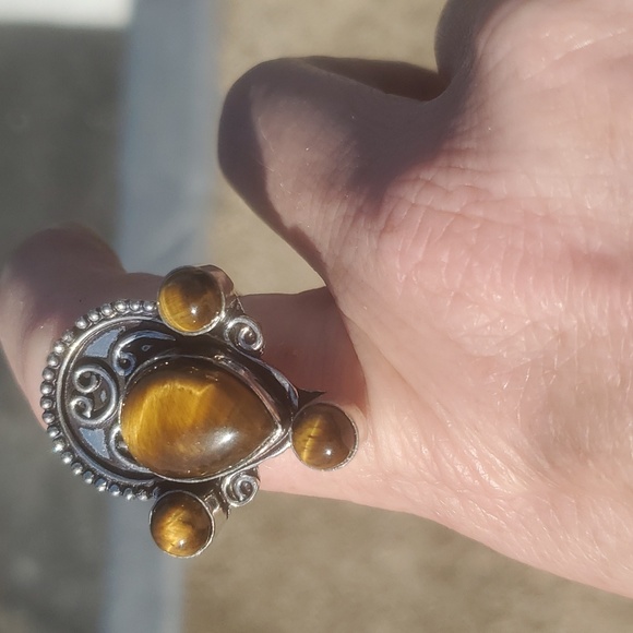 New Tiger Eye 925 Silver Ring. - Picture 11 of 16